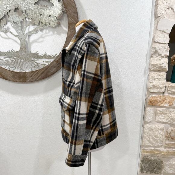 Filson Mackinaw Wool Work Jacket Blue Coal Copper Heather Plaid Medium - Picture 6 of 12